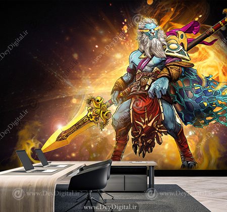 کاغذ دیواری سه بعدی طرح Phantom Lancer هیروی قدرتمند دوتادو