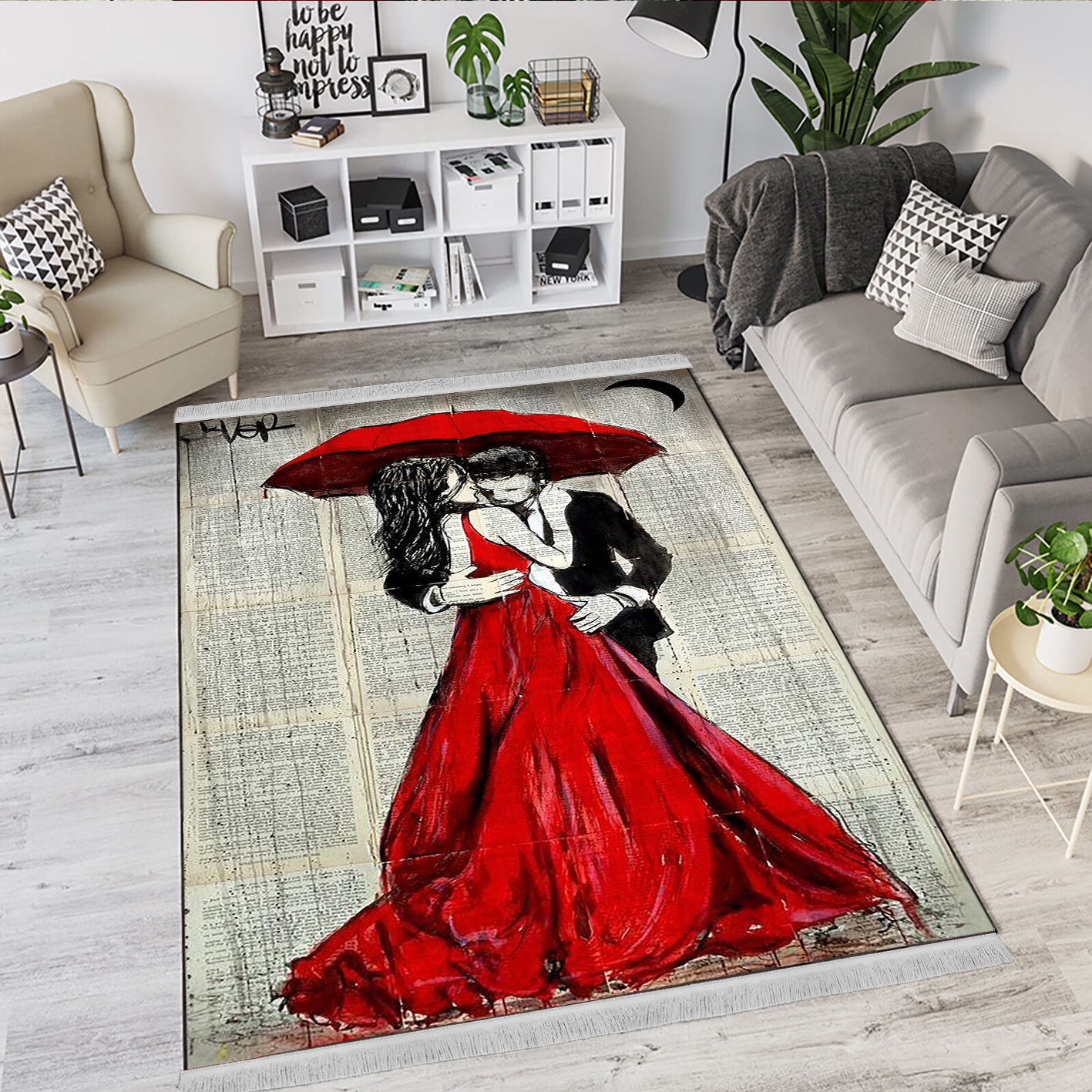 فرشینه اتاق خواب طرح عاشقانه
