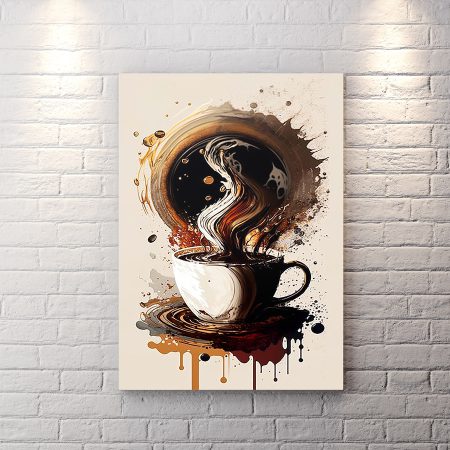 تخته شاسی طرح فنجون قهوه با زمینه کرم