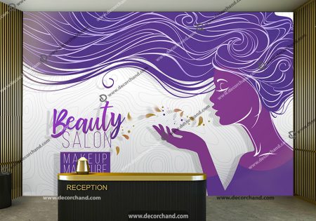 پوستر دیواری طرح ساده سالن زیبایی با زمینه روشن