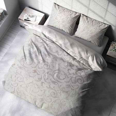 سرویس روتختی دونفره ساده و شیک طرح گل اسلیمی نقره ای