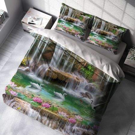 روتختی دونفره سه بعدی طرح منظره و آبشار