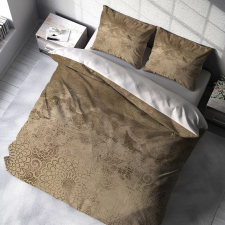 ست روتختی دونفره طرح پتینه قهوه ای کلاسیک