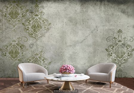 پوستر چاپی طرح پتینه سنتی با زمینه و تم سبز
