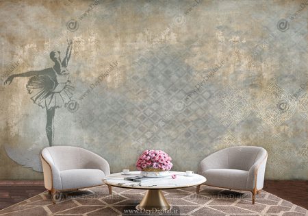 پوستر دیواری طرح پتینه مدرن و بالرین