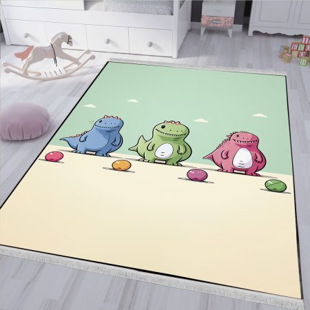 فرشینه چاپی طرح دایناسور های رنگی