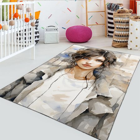 فرشینه اتاق دختر نوجوان طرح آبرنگی