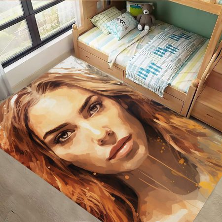 فرشینه چاپی طرح چهره اسپرت دخترانه