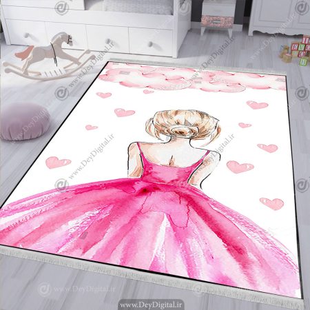 فرشنه طرح آبرنگی بالرین با زمینه سفید