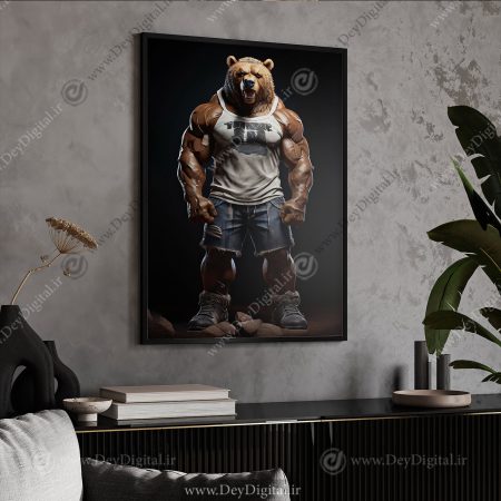 تابلو دکوراتیو باشگاه بدنسازی طرح خرس