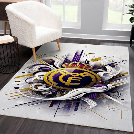 فرش چاپی طرح جدید باشگاه رئال با زمینه روشن