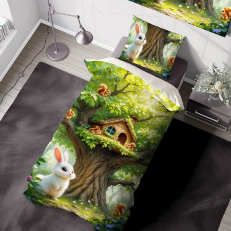 ست روتختی کودک طرح خرگوش و خانه درختی