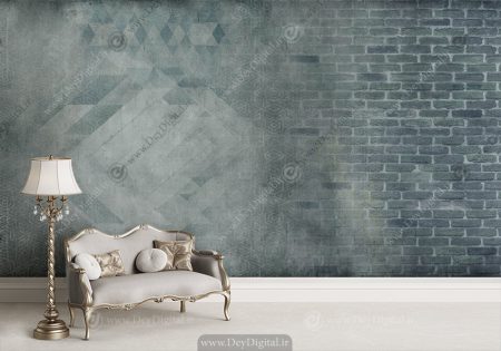 پوستر دیواری طرح ترکیبی پتینه مدرن و آجر