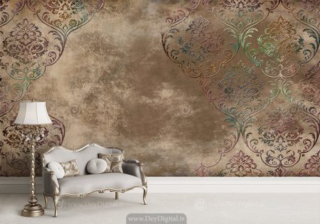 پوستر دیواری سه بعدی سنتی با زمینه قهوه ای