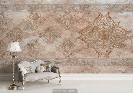 پوستر دیواری طرح پتینه جدید با زمینه کرمی
