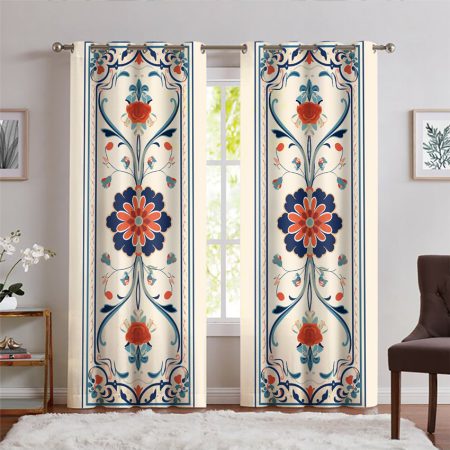 پرده پانچی طرح نقوش سنتی اسلیمی