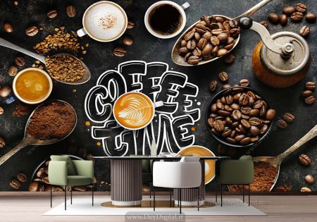 پوستر دیواری سه بعدی کافی شاپ و قهوه فروشی