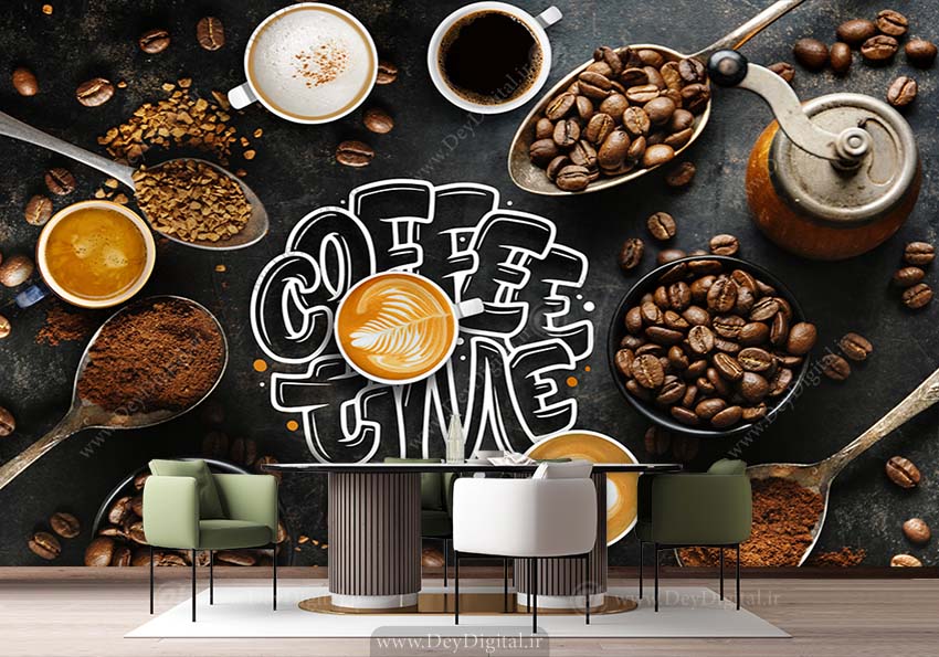 پوستر دیواری سه بعدی کافی شاپ و قهوه فروشی