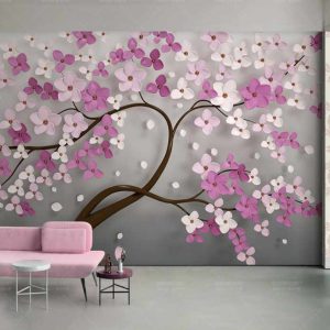 پوستر دیواری درخت شکوفه زده زیبا