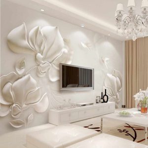 پوستر دیواری گل های گچ بری فوق العاده زیبا