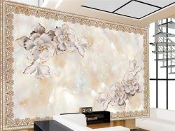 کاغذ دیواری سه بعدی طرح زیبای گرانیتی قرینه