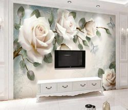 پوستر دیواری گل های رز سه بعدی