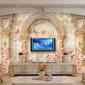 پوستر دیواری گل های صورتی کلاسیک
