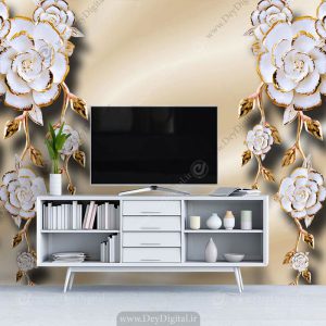 پوستر دیواری پذیرایی گل سه بعدی DL-69044