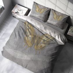 سرویس روتختی دونفره طوسی با پروانه طلایی