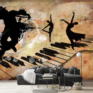 پوستر دیواری رقاصان زن و مرد بر روی صفحه کیبورد