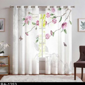 پرده پانچی گل رز BA-1253