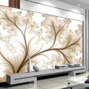 کاغذ دیواری سه بعدی طرح درخت هنری