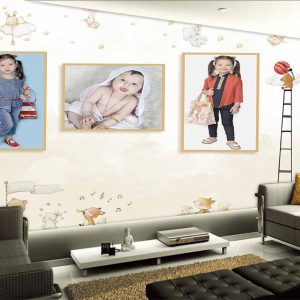 کاغذ دیواری سه بعدی طراحی اختصاصی اتاق کودک