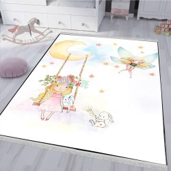 فرشینه فانتزی دخترانه طرح ماه و ستاره پرنسسی