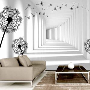 کاغذ دیواری سه بعدی تونل و قاصدک