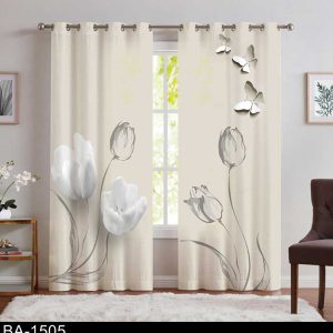 پرده پذیرایی گل نقره ای BA-1505