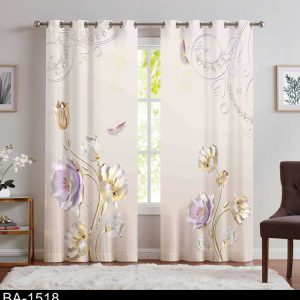 پرده پذیرایی گل طلایی BA-1518