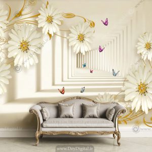 پوستر دیواری گل سه بعدی BA-1618