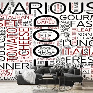 پوستر دیواری برای فست فود پیتزایی با کالیگرافی