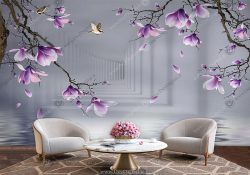 قیمت پوستر دیواری شاخه های شکوفه گل
