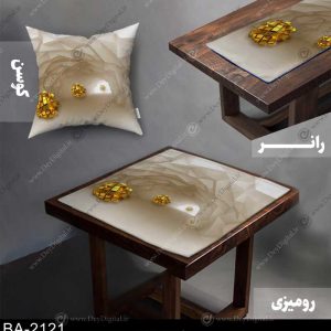 رومیزی و رانر سه بعدی طلایی کد BA-2121