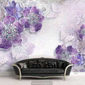 پوستر دیواری گل بنفش BA-2256