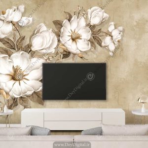 پوستر دیواری گل سفید BA-2348