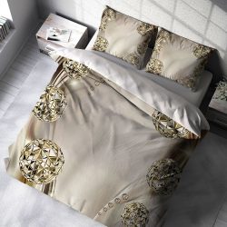 ست روتختی دونفره چاپی سه بعدی با زمینه روشن