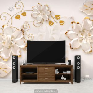 پوستر دیواری پشت تلویزیون کرمی BA-2360