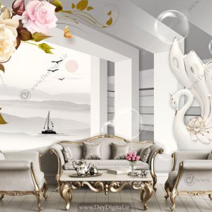 پوستر دیواری سه بعدی سالن پذیرایی BA-2516