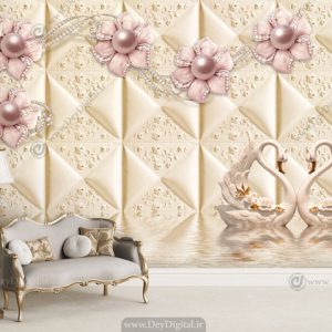 پوستر دیواری گل جواهری صورتی BA-2521