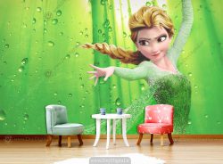 پوستر دیواری اتاق دختر مدل السا رنگ سبز