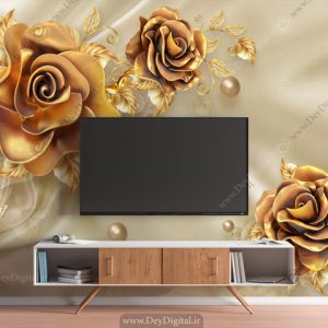 پوستر دیواری پشت تلویزون گل جواهری BA-2631