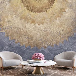 پوستر دیواری لاکچری شمسه طلایی BA-2668